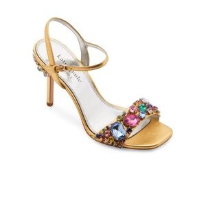 Kate Spade Treasure Embellished Metallic Leather Sandals